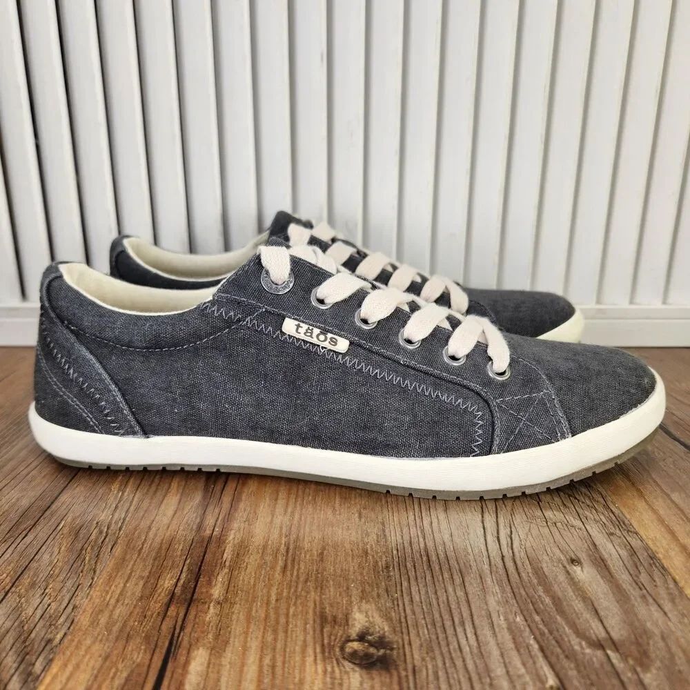 Taos Star Womens Sz 9 Dark Gray Canvas Comfort Lifestyle Walking Shoes STA-12844